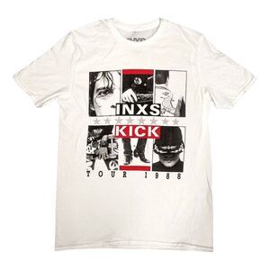 INXS Unisex Adult Kick Tour T-Shirt / White